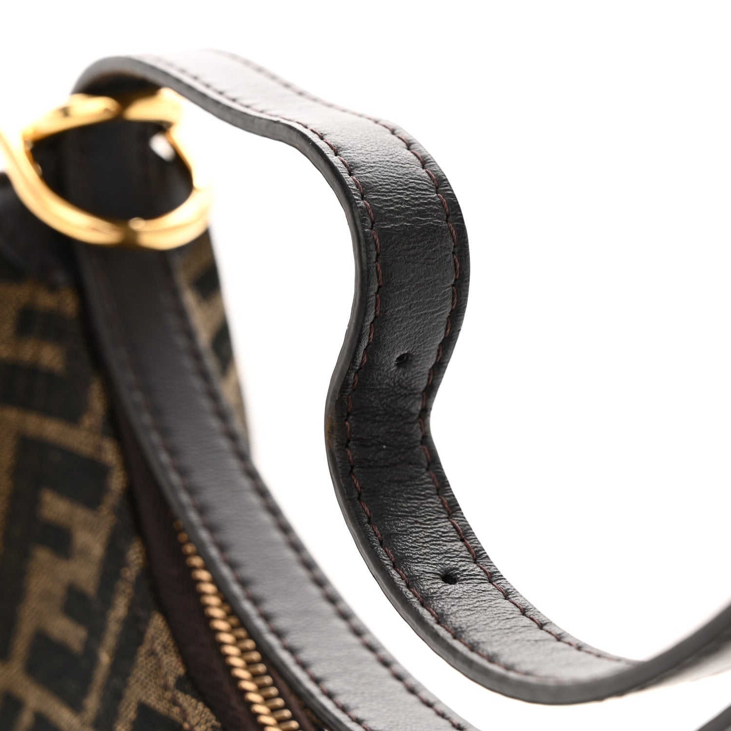 Fendi Fabric Jacquard Vitello Grace FF 1974 Small Fendigraphy Hobo Bag Tobacco Moro Ebano 12 of 12