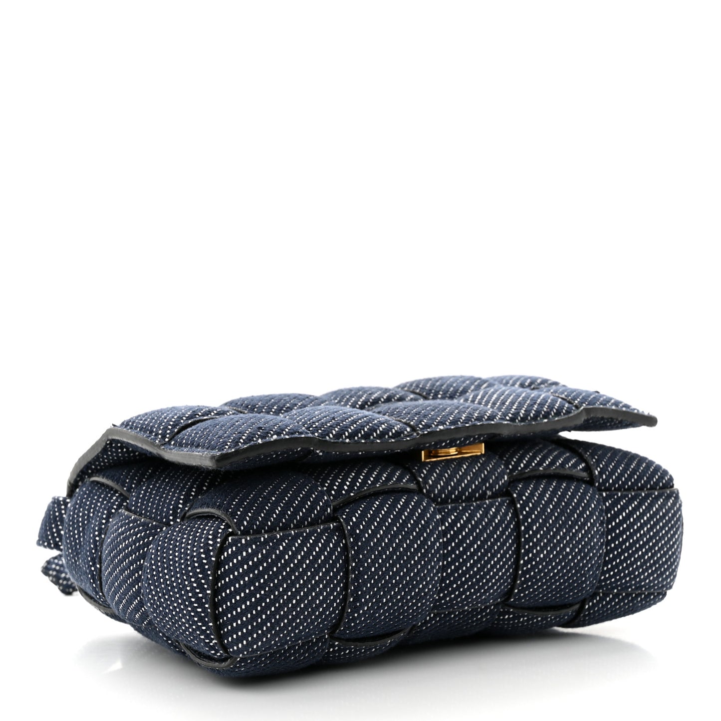 Denim Maxi Intrecciato Padded Cassette High Frequency Crossbody Bag Indigo