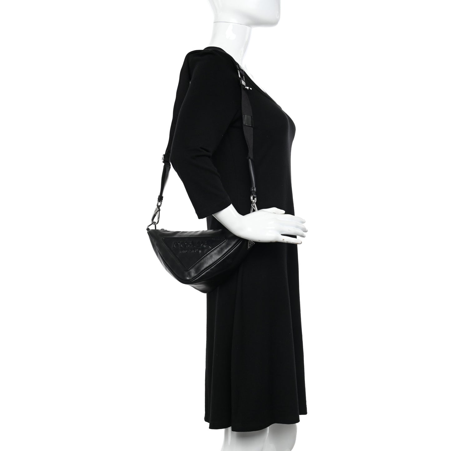 Grace Lux Triangle Shoulder Bag Black