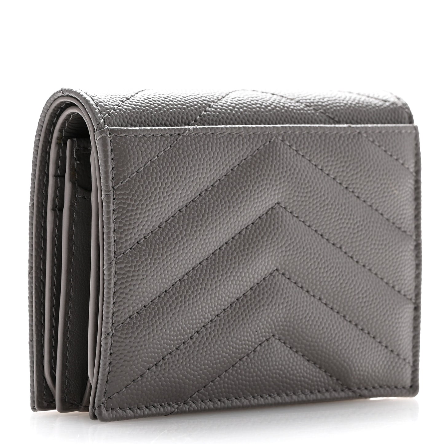 Grain De Poudre Matelasse Chevron Monogram Flap Card Case Storm