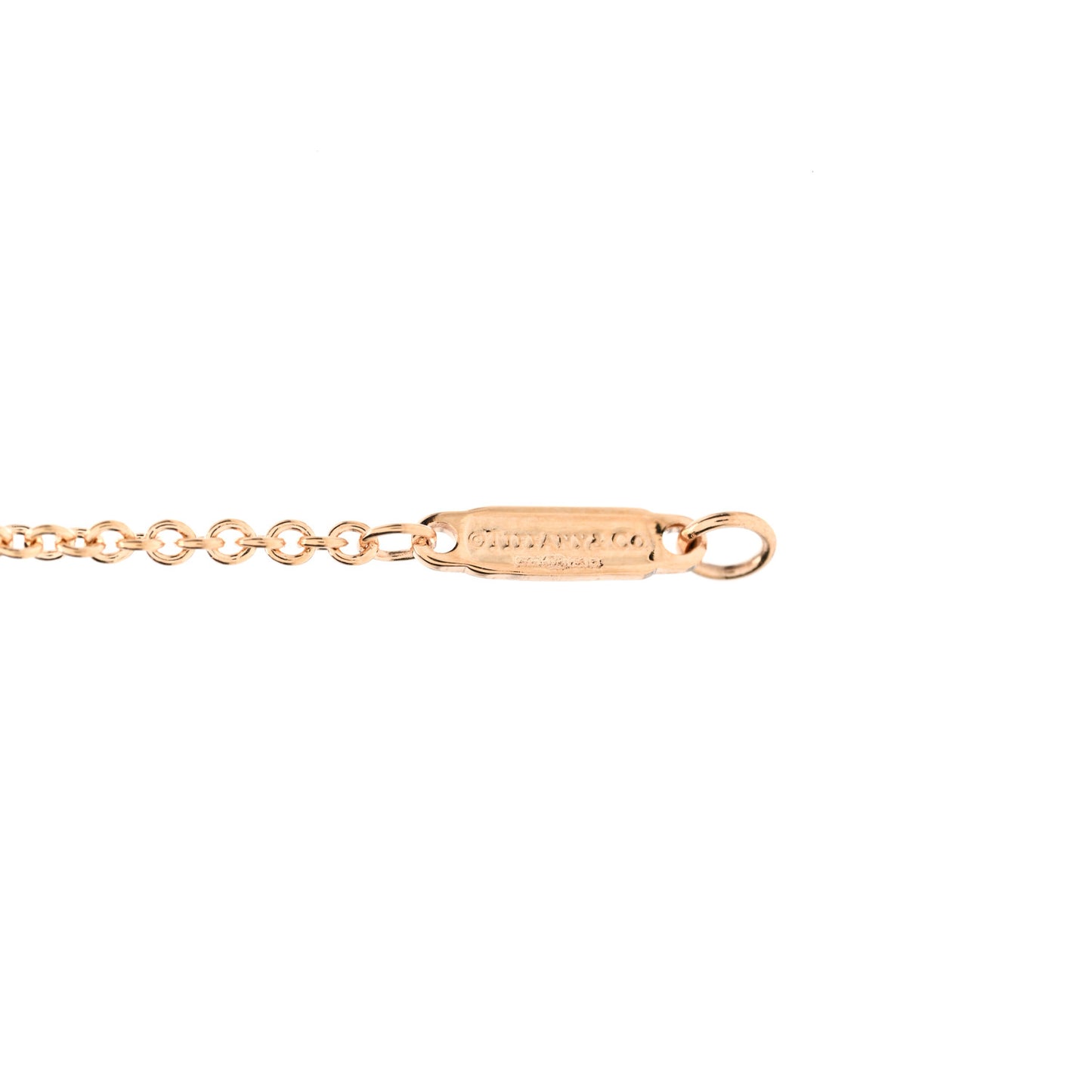 18K Rose Gold Diamond Tag Chain Bracelet