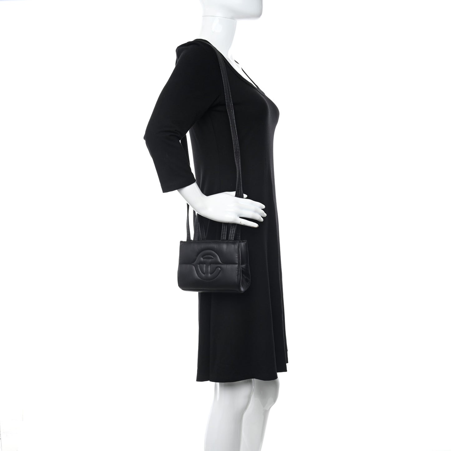 Nylon Small Puff Shopping Bag Black