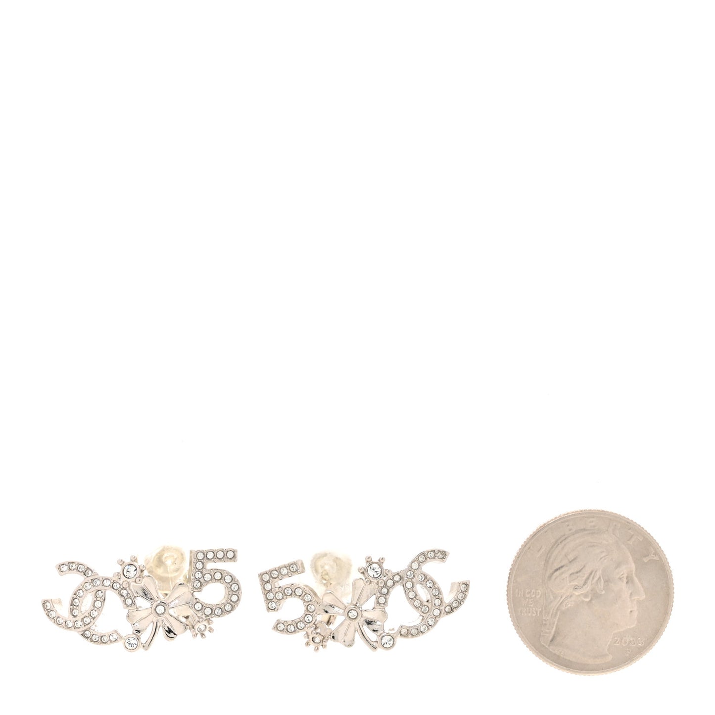 Crystal Star 5 CC Earrings Silver
