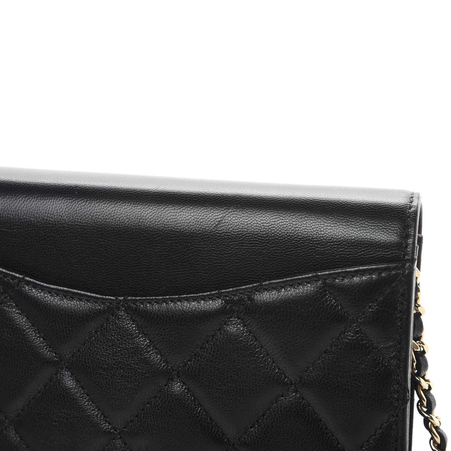 Chanel Goatskin Quilted Timeless CC Wallet On Chain WOC Black 13 of 14