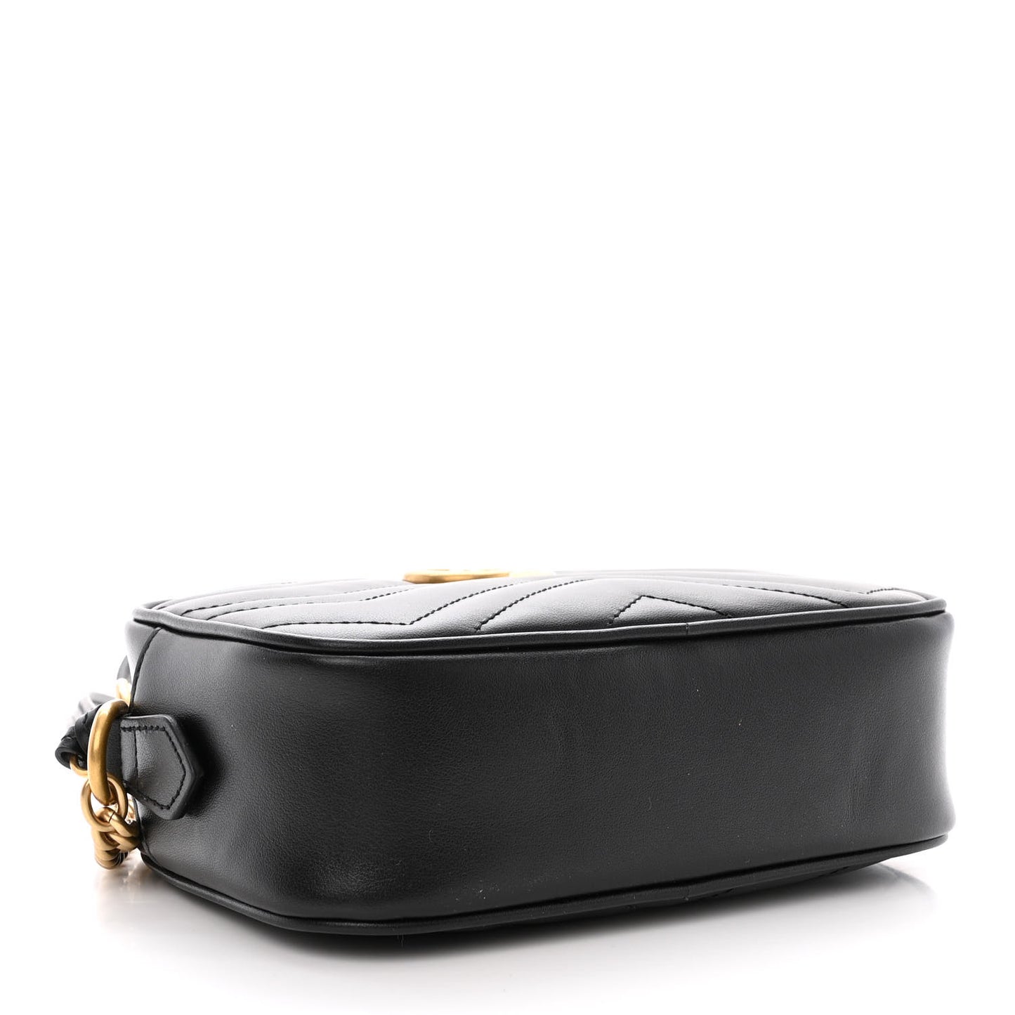 Calfskin Matelasse Mini GG Marmont Chain Shoulder Bag Black