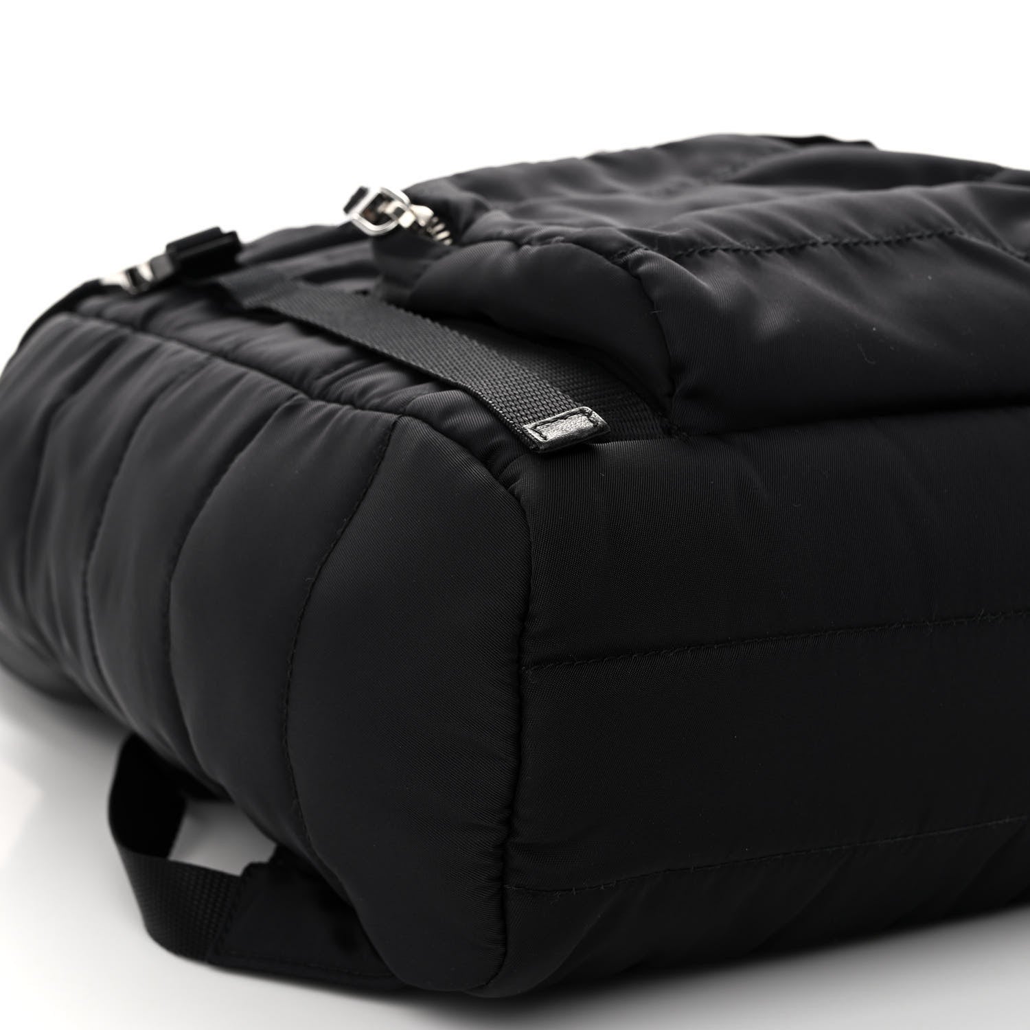 Prada Tessuto Nylon Quilted Double Buckle Backpack Black 6 of 11