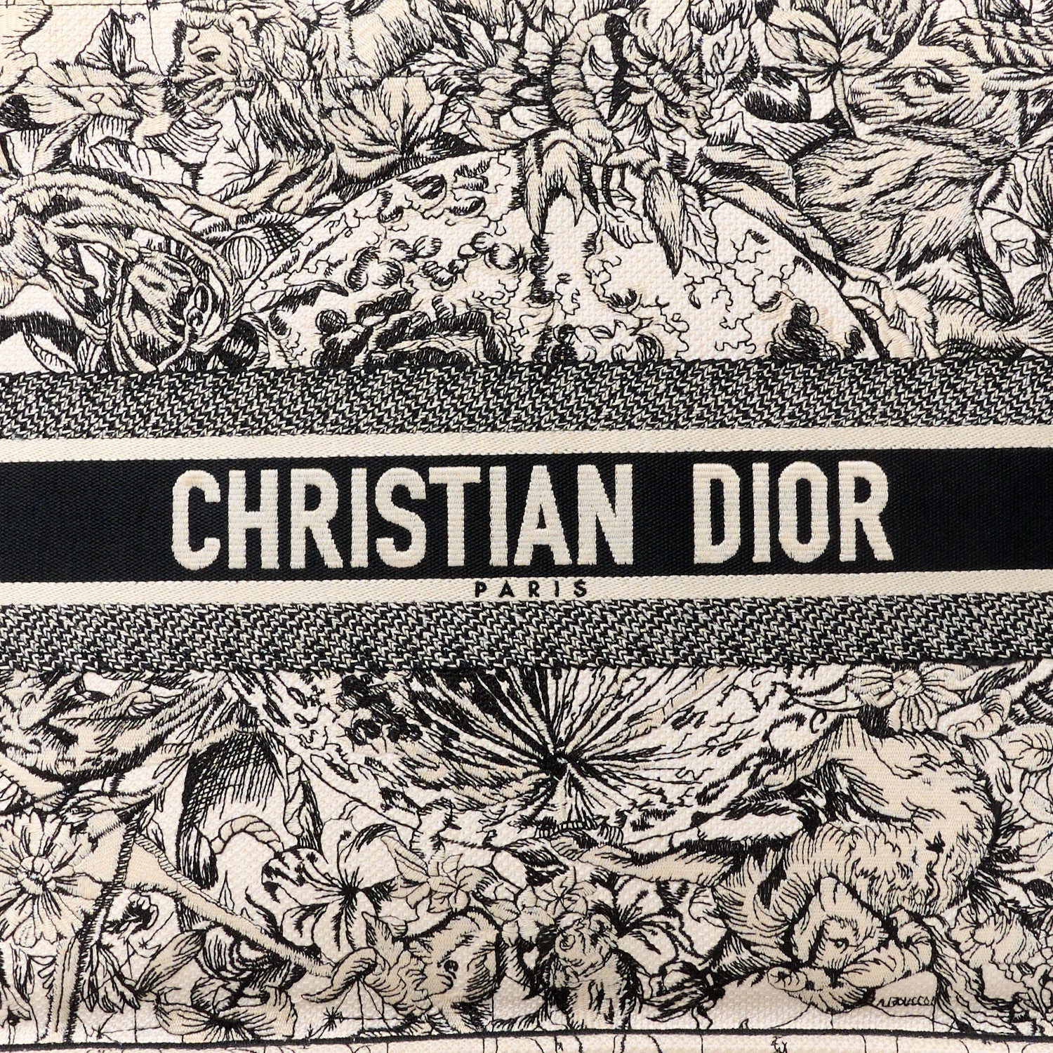 Christian Dior Canvas Embroidered Zodiac Book Tote Latte Multicolor 8 of 10