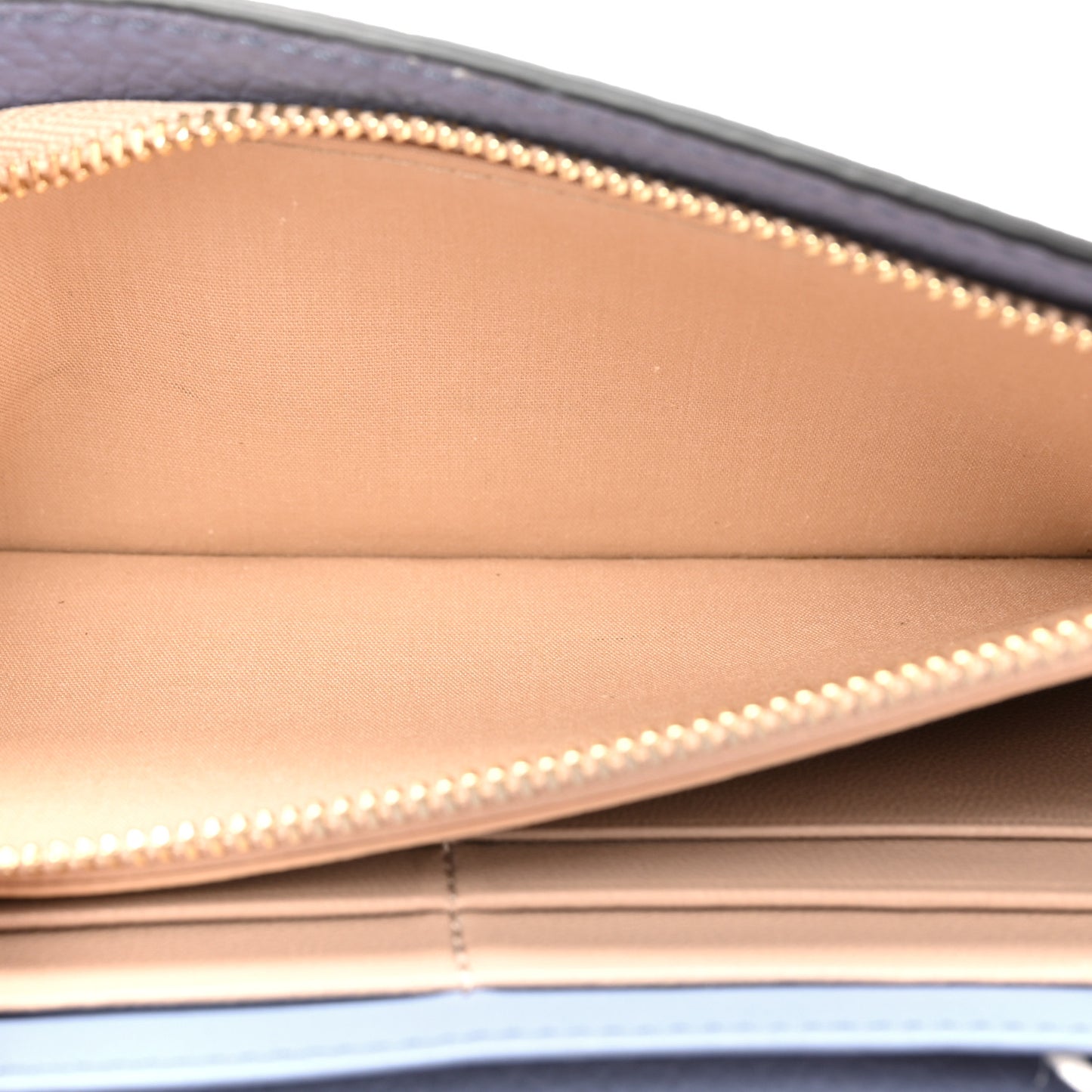 Calfskin Alphabet Long Wallet Smokey Blue