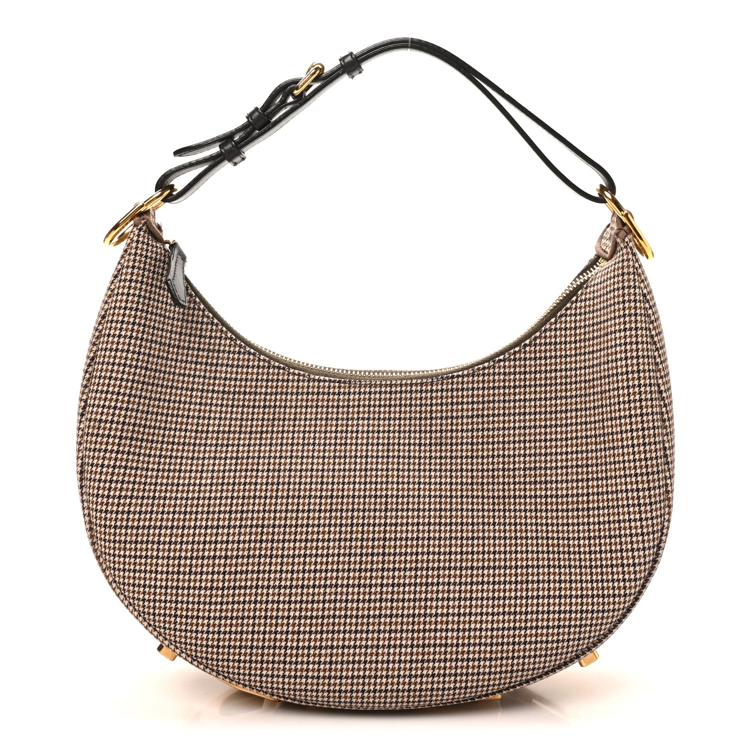 Hobo Bag Womens Fendi Bags Fendi Zucca Vitello Artic Small Clasp Top Hobo Bag Tobacco