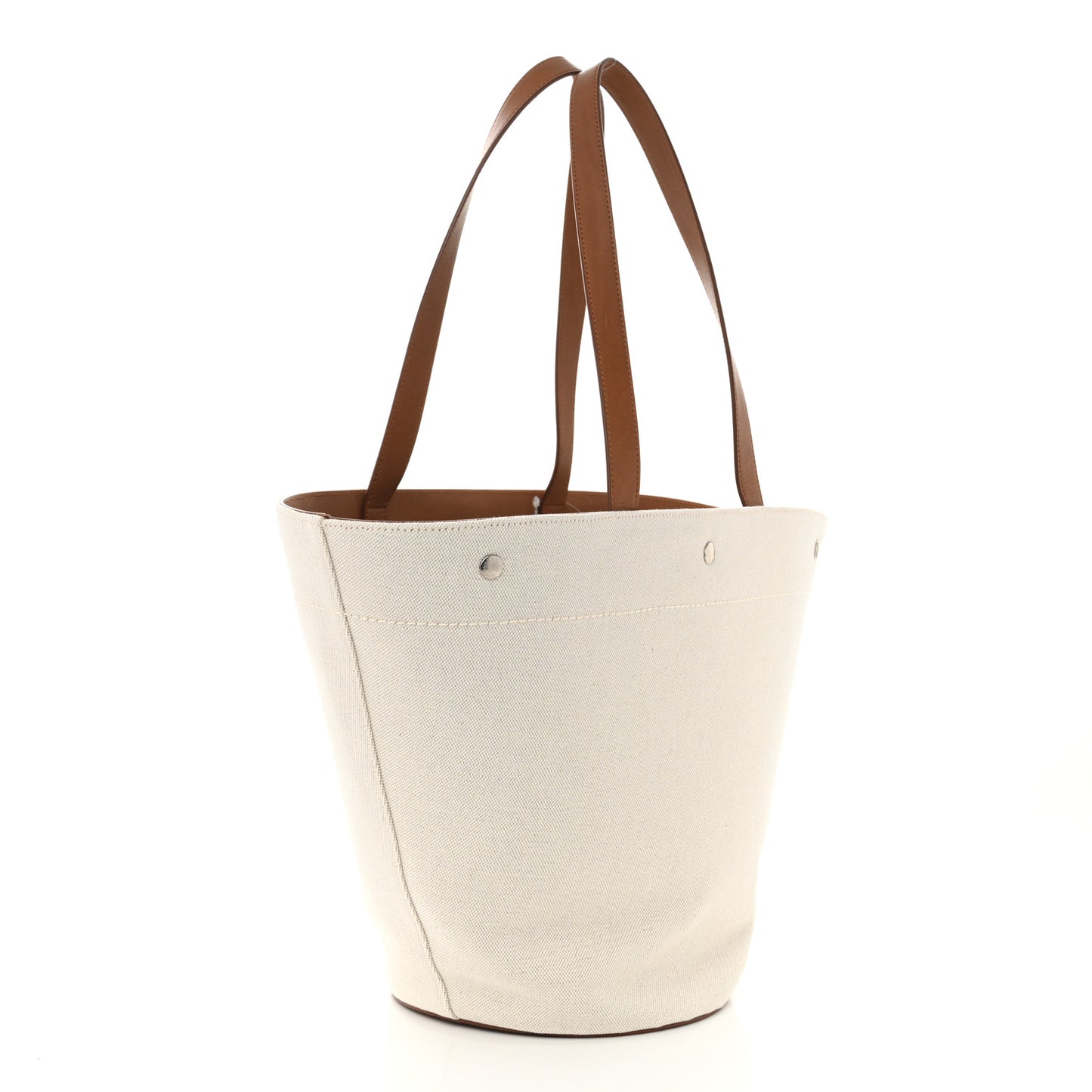 Linen Calfskin Rive Gauche Tote Greggio Brick