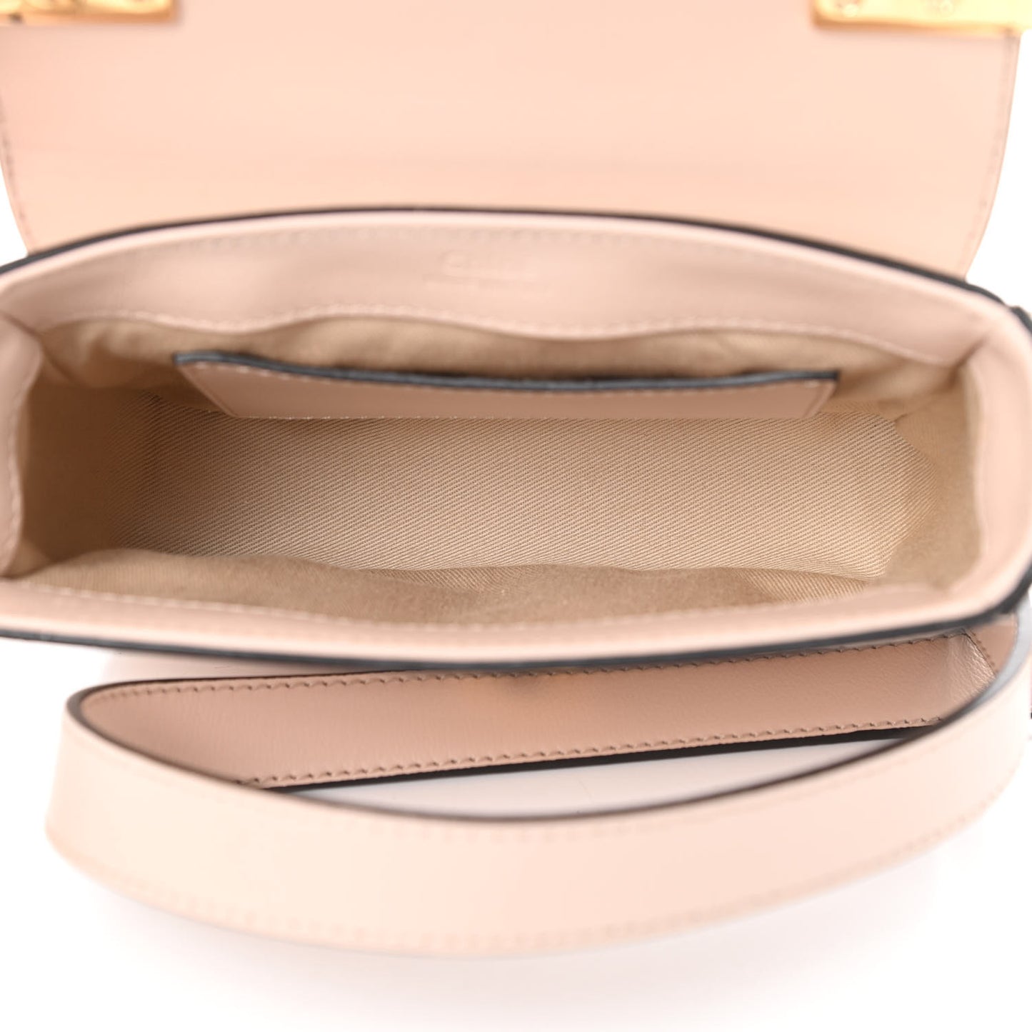 Calfskin Crocodile Embossed Mini C Double Carry Cement Pink
