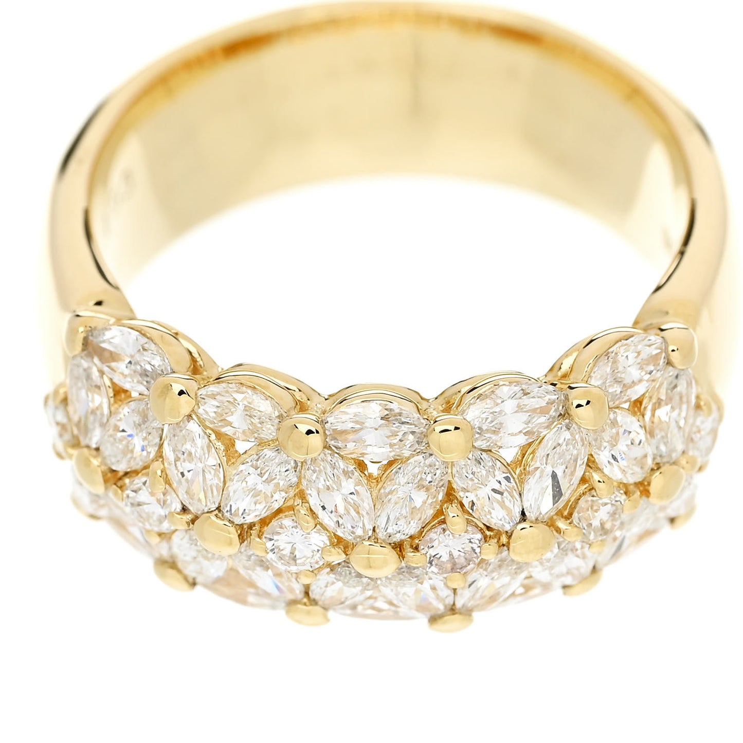 18K Yellow Gold Diamond 1.53ctw Band Ring 53 6.5