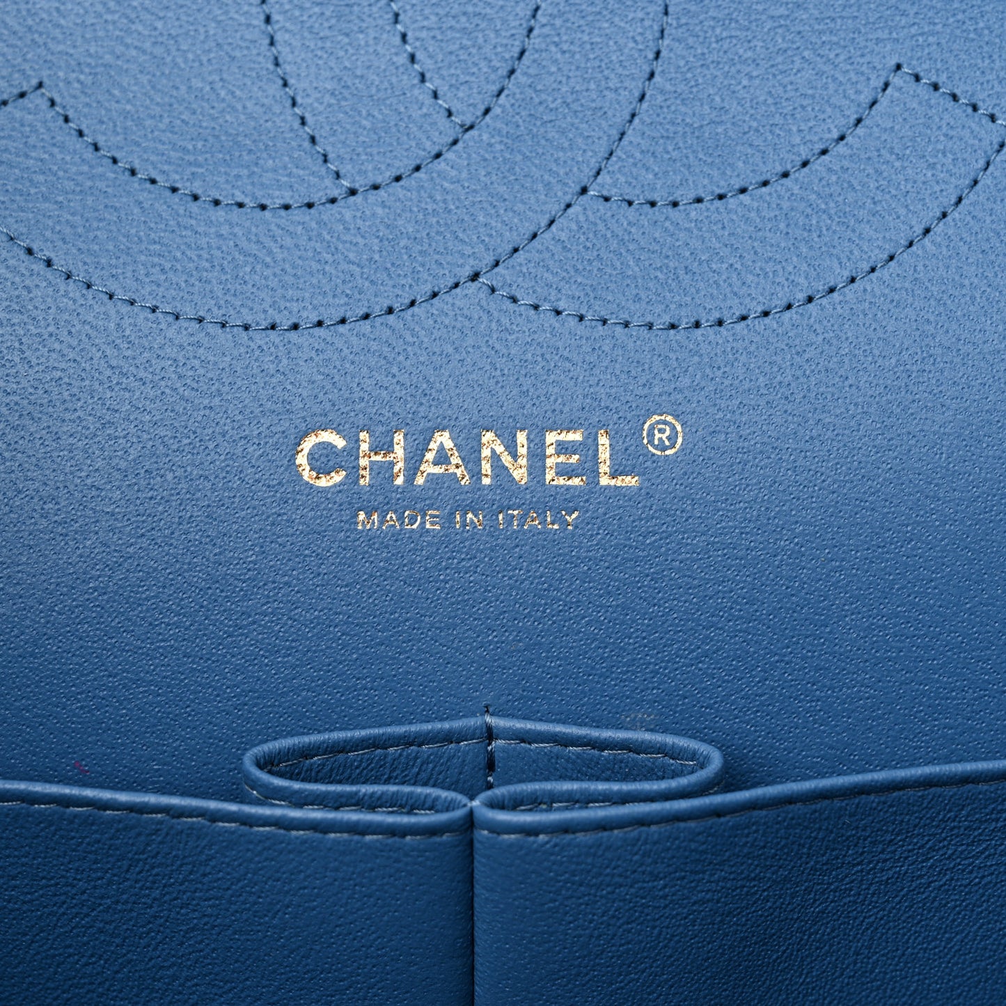 Caviar Quilted Jumbo Double Flap Blue