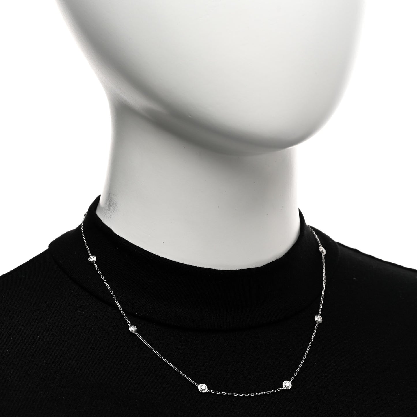 18K White Gold 8 Diamond D'Amour Station Necklace