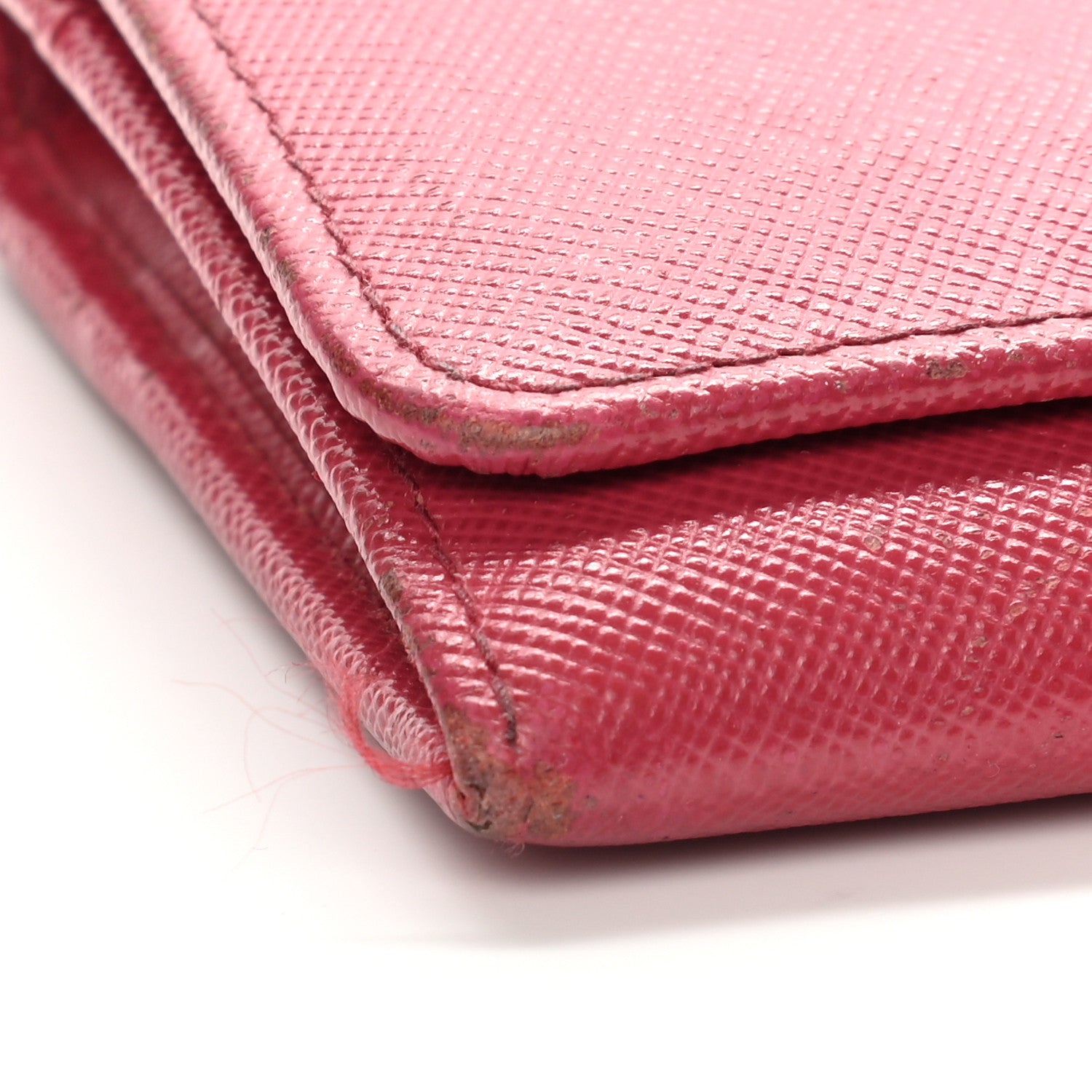 Prada Saffiano Triangle Continental Flap Wallet Peonia 15 of 15