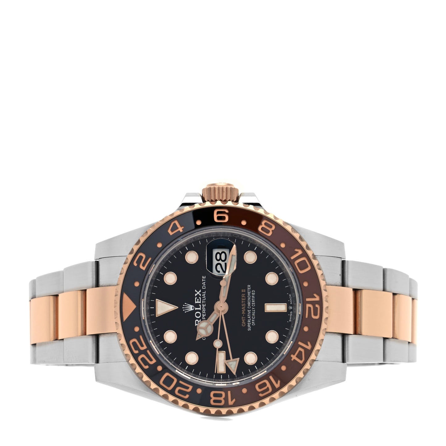 Stainless Steel 18K Everose Gold 40mm GMT-Master II Root Beer Watch 126711CHNR