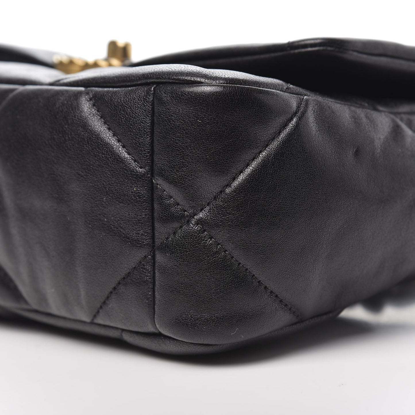 Goatskin Quilted Medium 19 Flap Black
