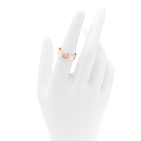 18K Rose Gold Diamond PM H D'Ancre Ring 54 7