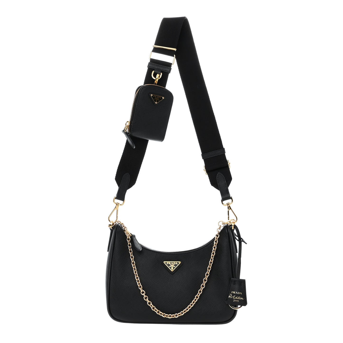 Saffiano Lux Re-Edition 2005 Shoulder Bag Black