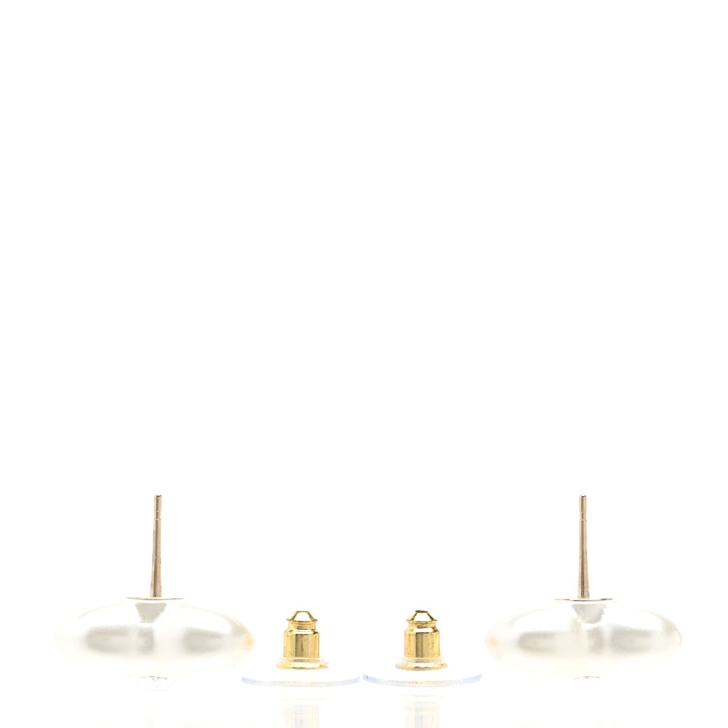 Chanel Pearl Crystal CC Heart Earrings Gold 3 of 5