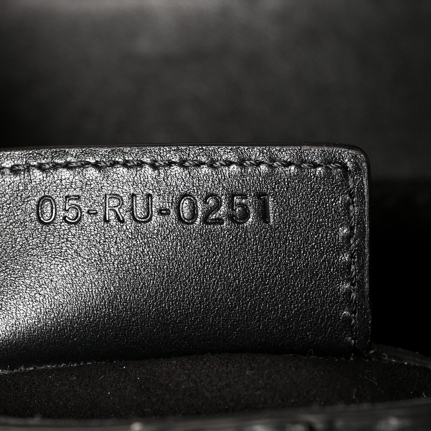 Calfskin Embossed Oblique Saddle Bag Black
