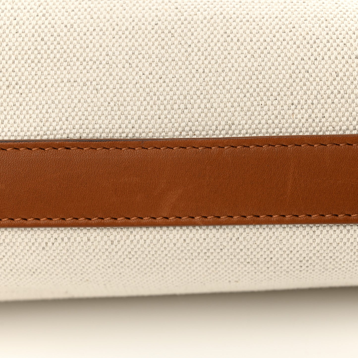 Canvas Smooth Calfskin Universite North South Foldable Tote Naturel Brick