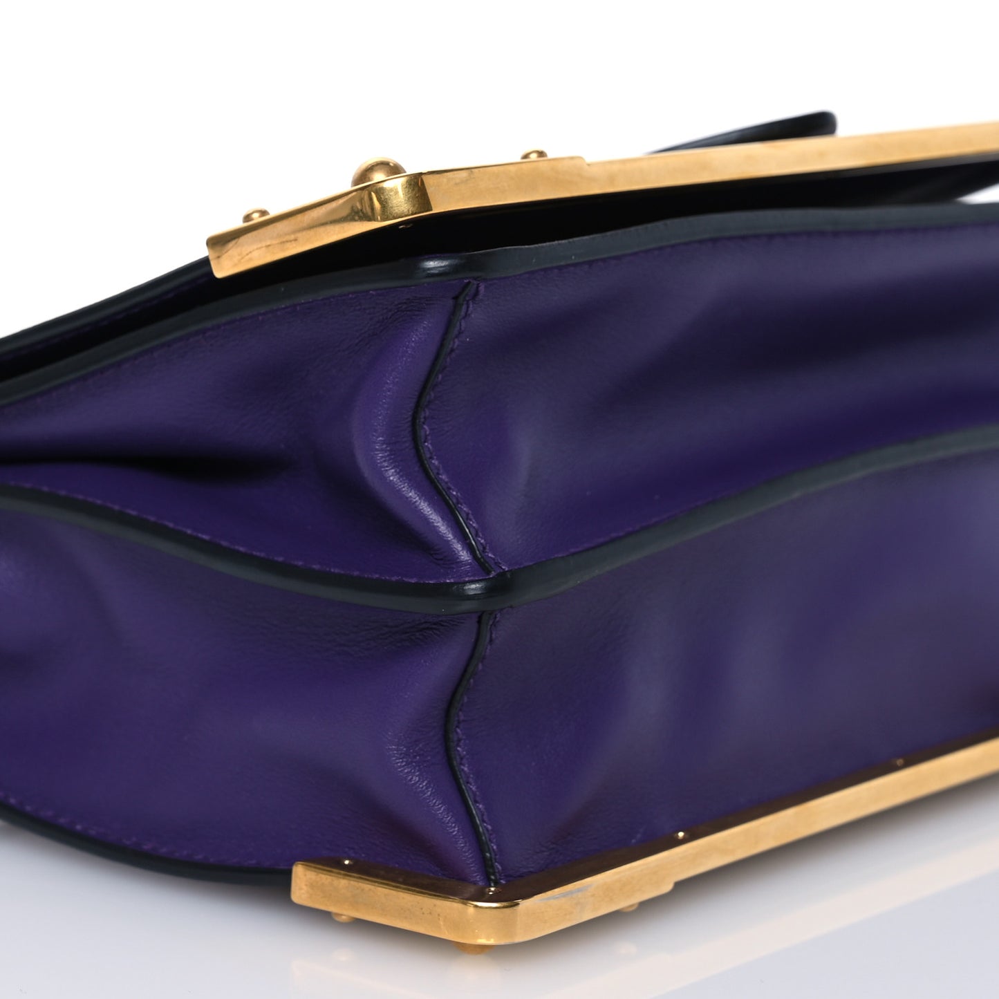 City Calfskin Saffiano Cahier Bag Viola Black