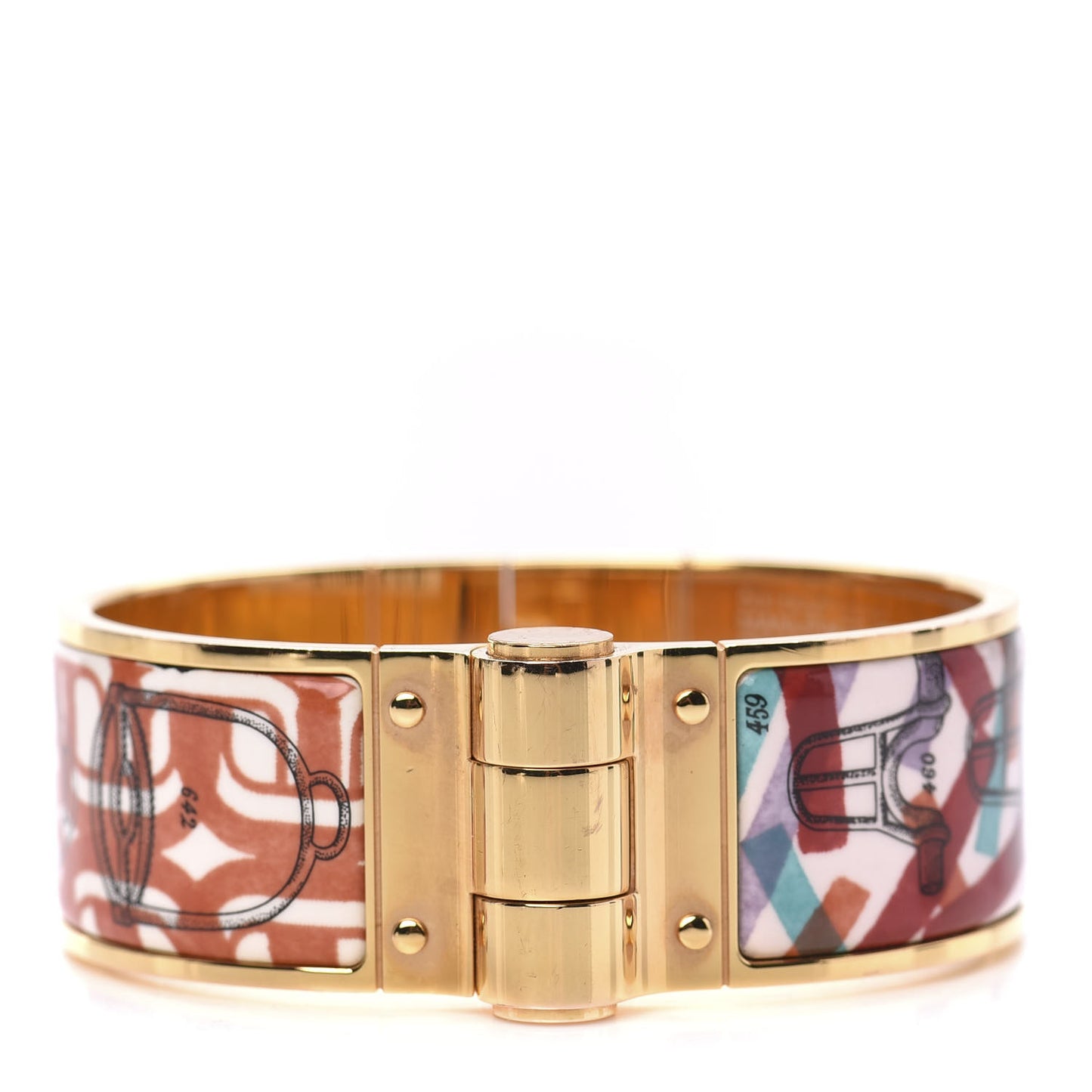 Enamel Printed Wide Manufacture Boucleries Hinged Bracelet S Rose Couture