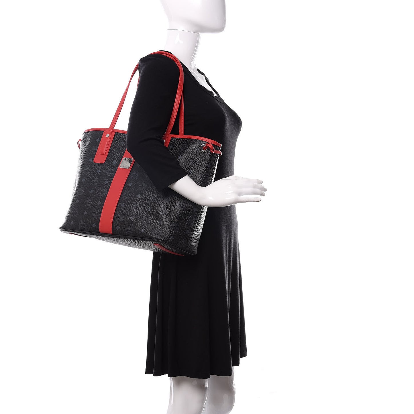 Visetos Medium Liz Reversible Shopper Tote Black Red