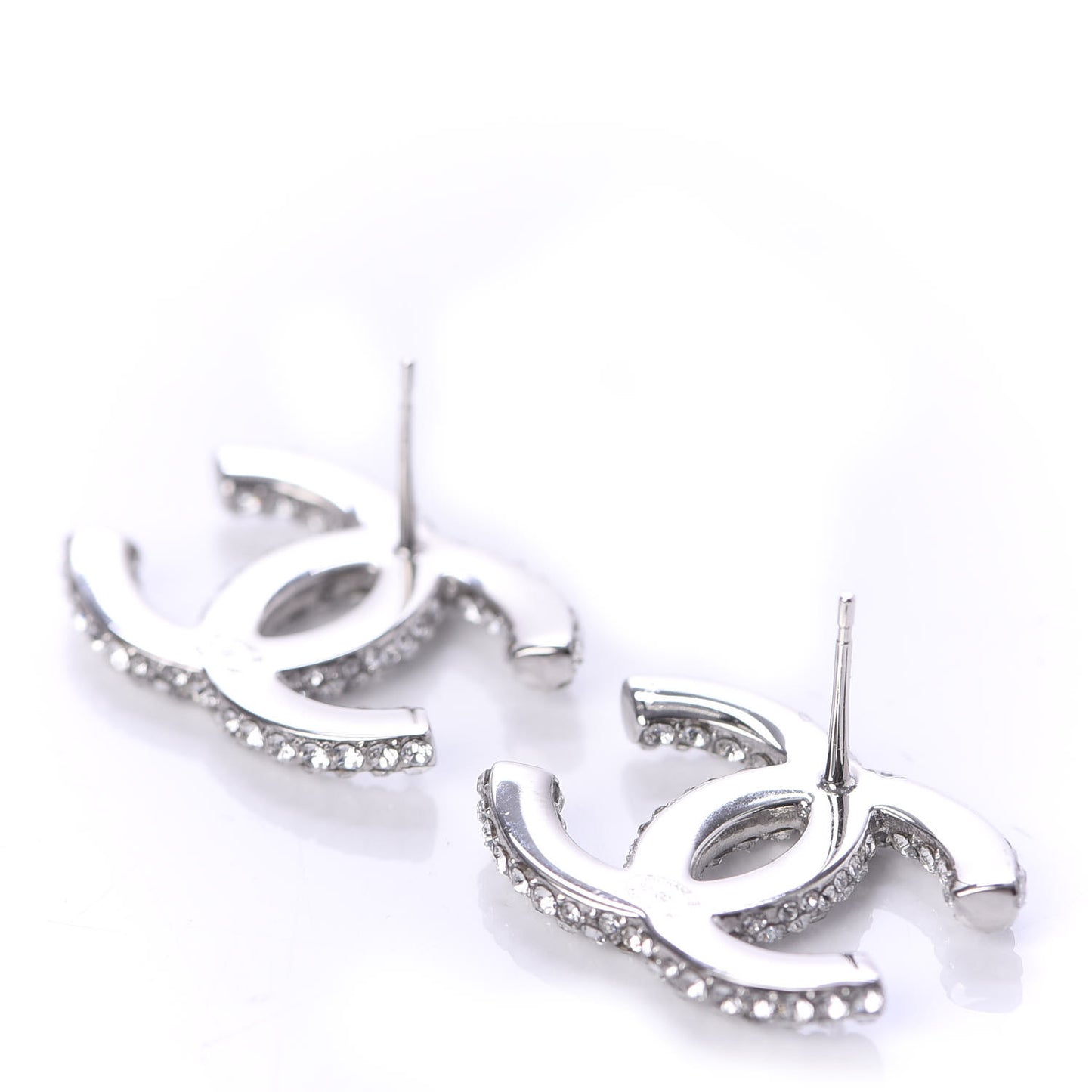 Crystal CC Earrings Silver