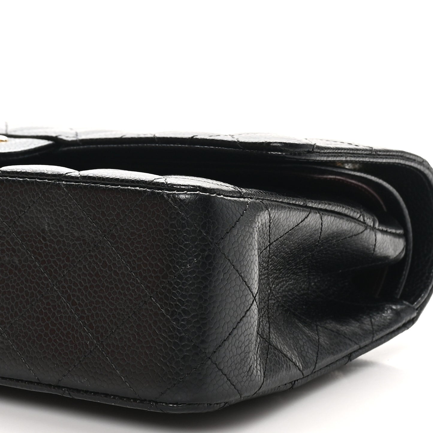 Caviar Quilted Medium Double Flap Black