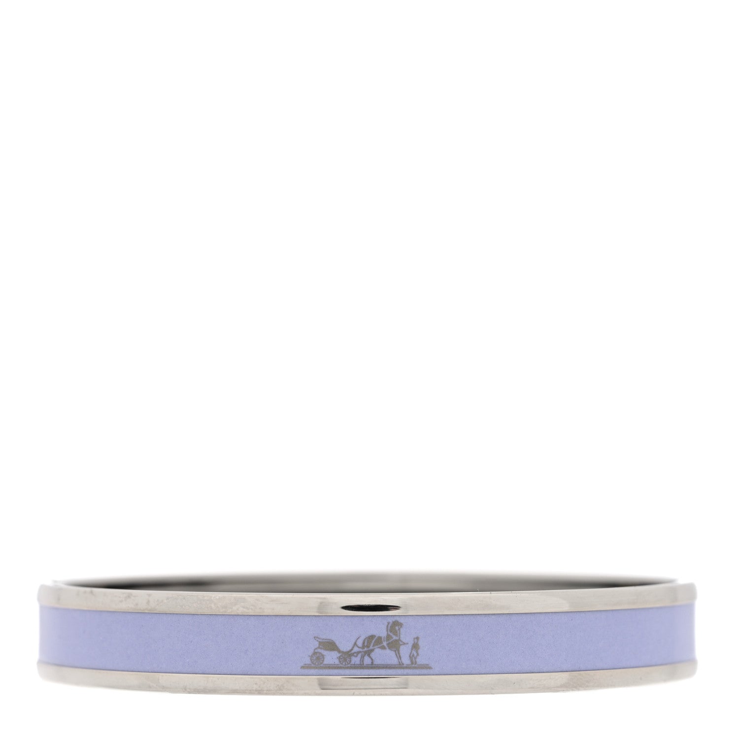 Hermes Enamel Printed Narrow Caleche Bracelet 62 Bleu Lin 1 of 5