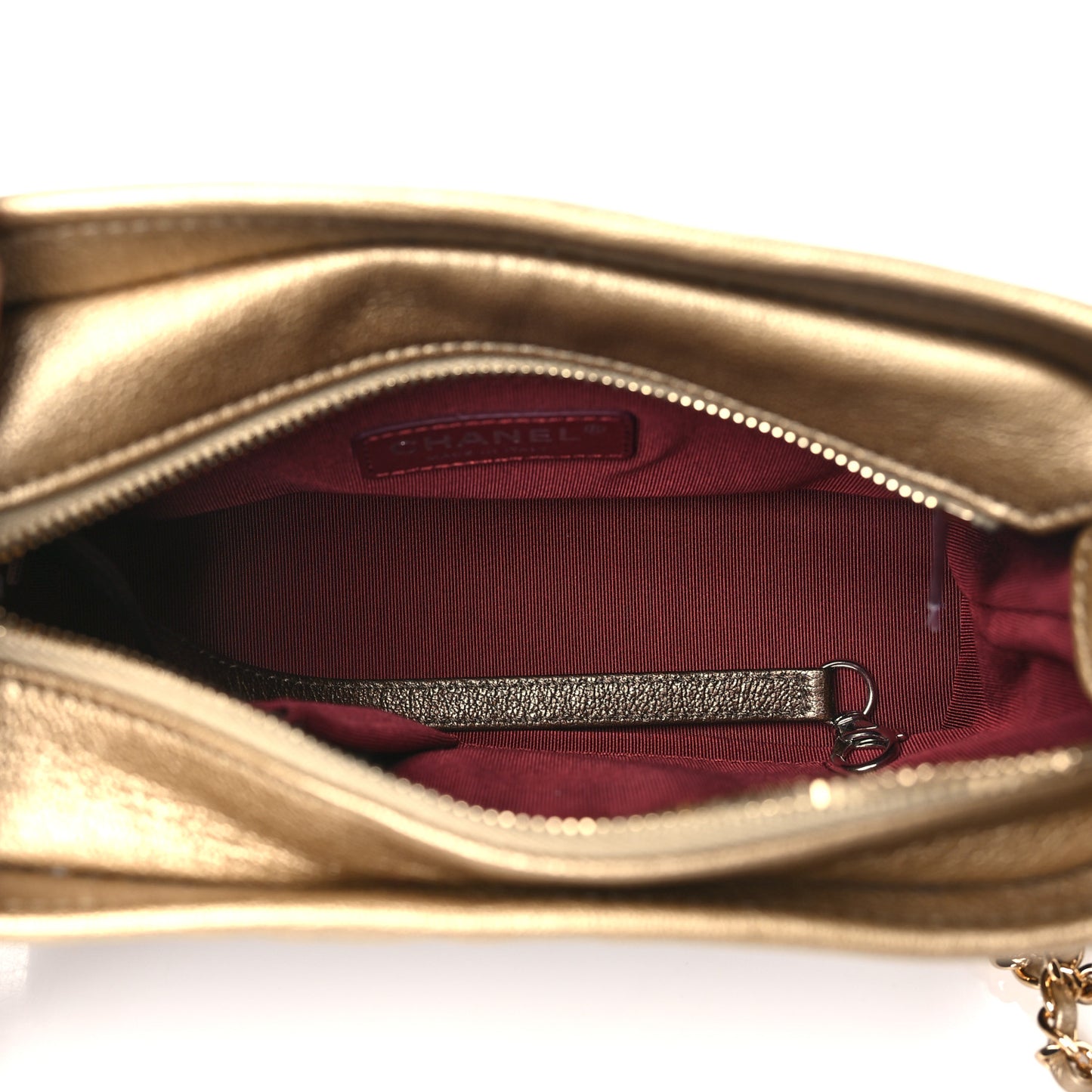 Metallic Goatskin Quilted Small Gabrielle Hobo Gold Bronze