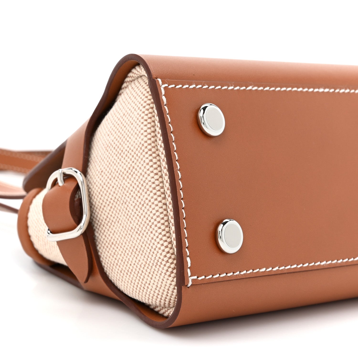 Hermes Vache Hunter H Canvas Swift Tablier Sellier Fauve Gold Ecru Beige 10 of 11