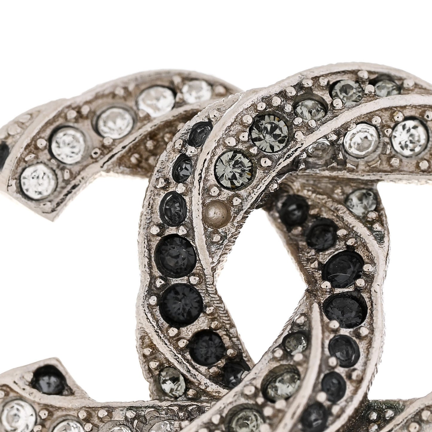 Crystal CC Twisted Earrings Silver