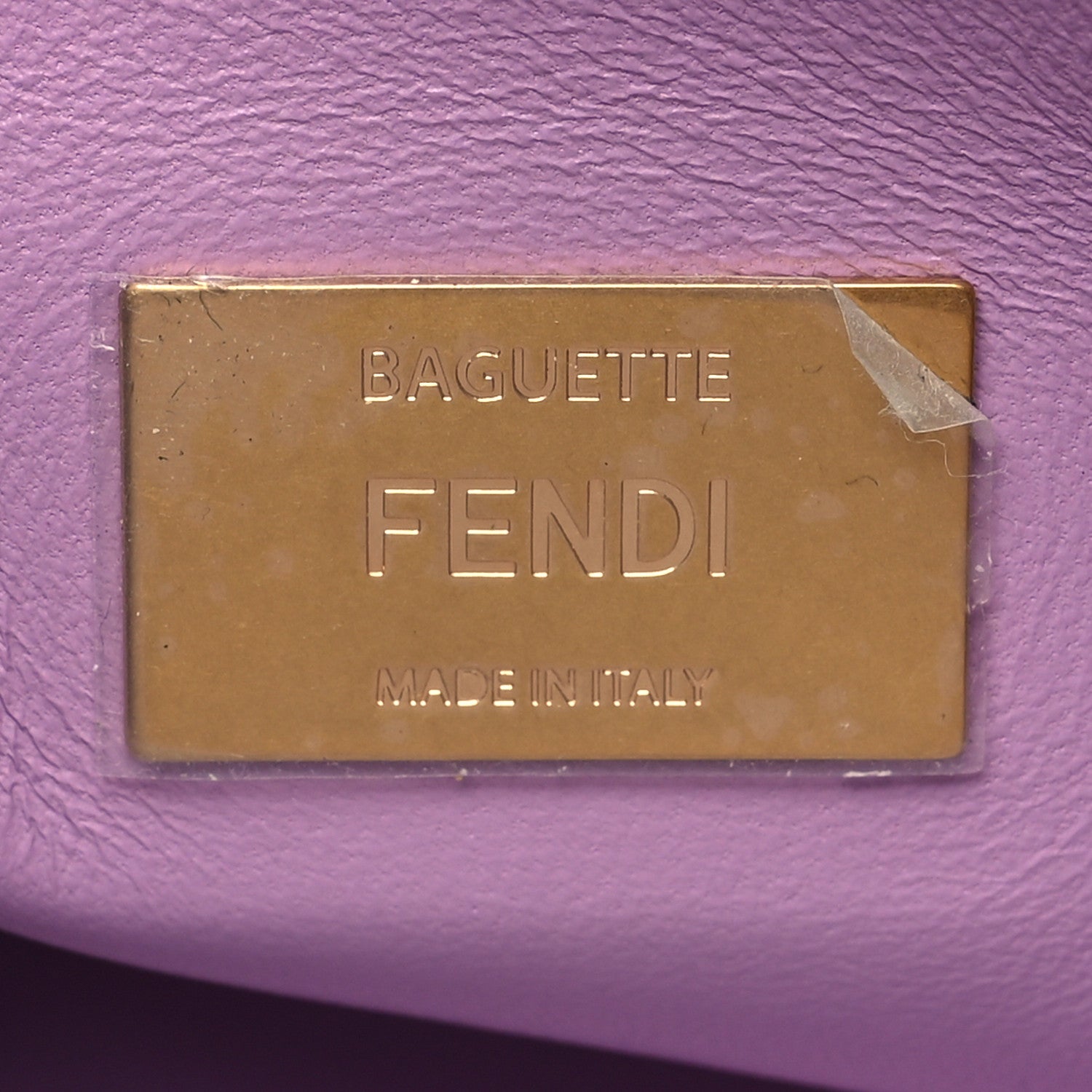 Fendi Nappa FF Embossed Small Midi Chain Baguette Violetta 6 of 10