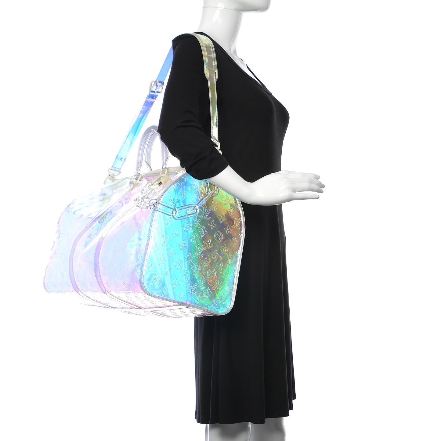 PVC Monogram Keepall Bandouliere 50 Iridescent Prism