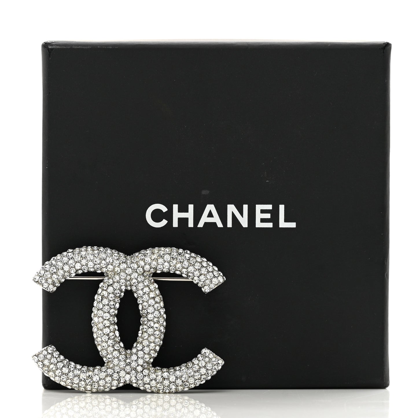 Crystal Large CC Brooch Silver