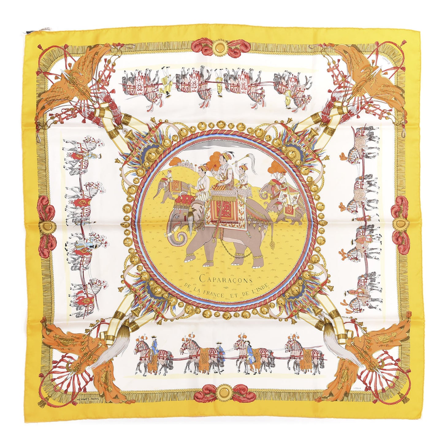 Silk Caparacons De La France Et De L'Inde Scarf 90