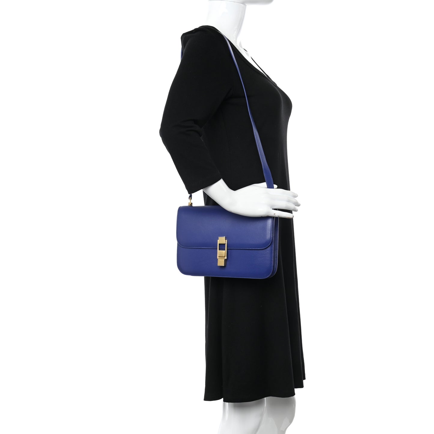 Box Calfskin Le Carre Satchel Blue