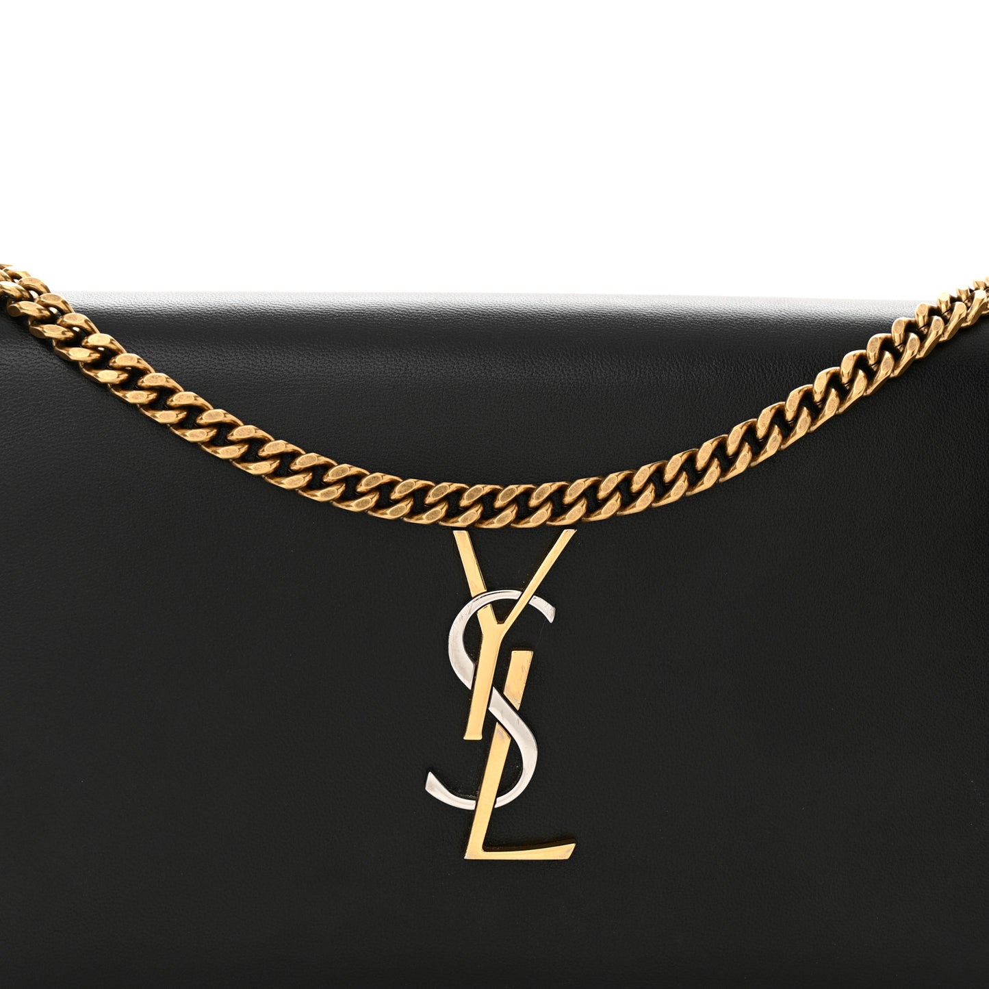 Smooth Calfskin Tri-Metal Cassandre Wallet On Chain WOC Black