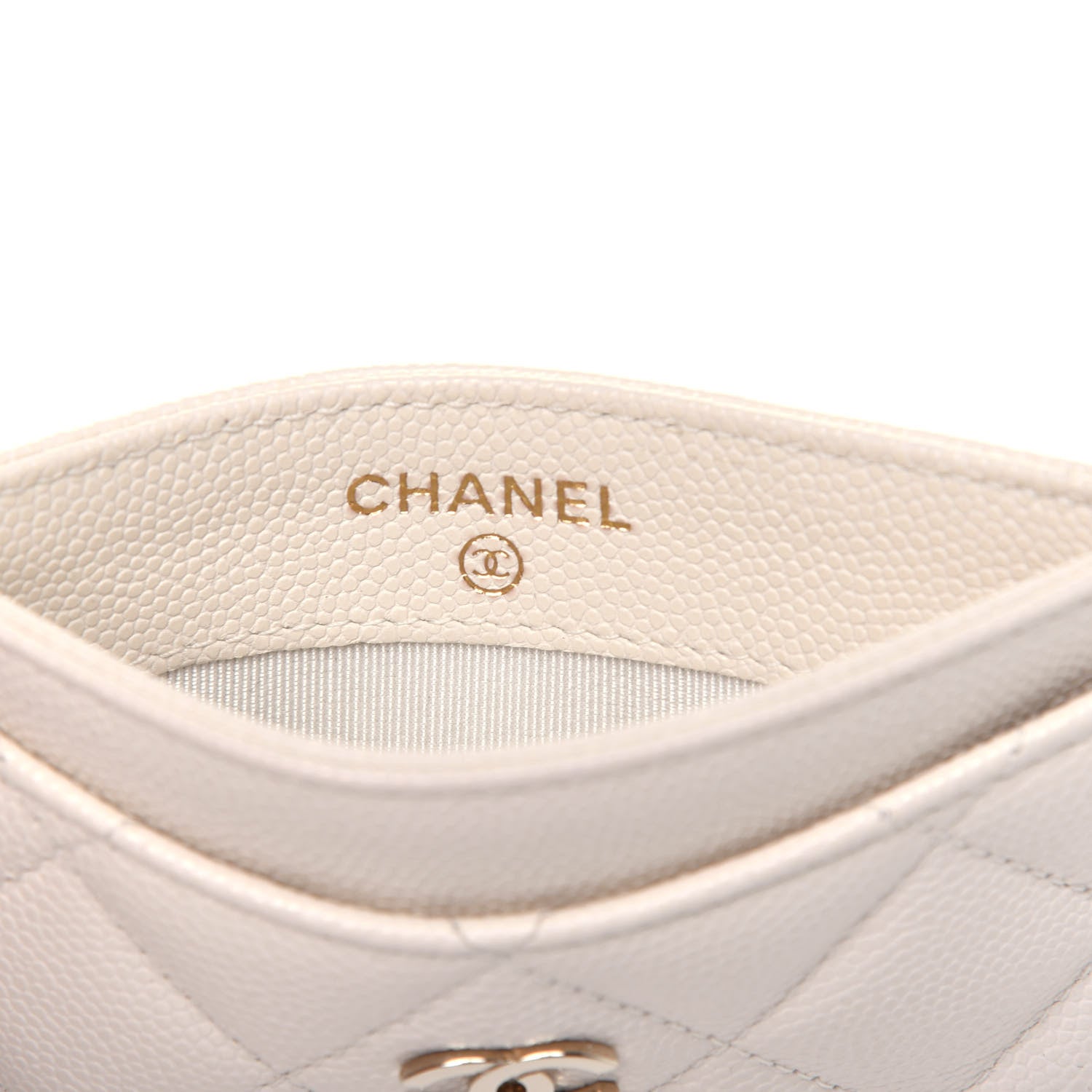 Chanel Caviar Quilted Card Holder White 8 of 11