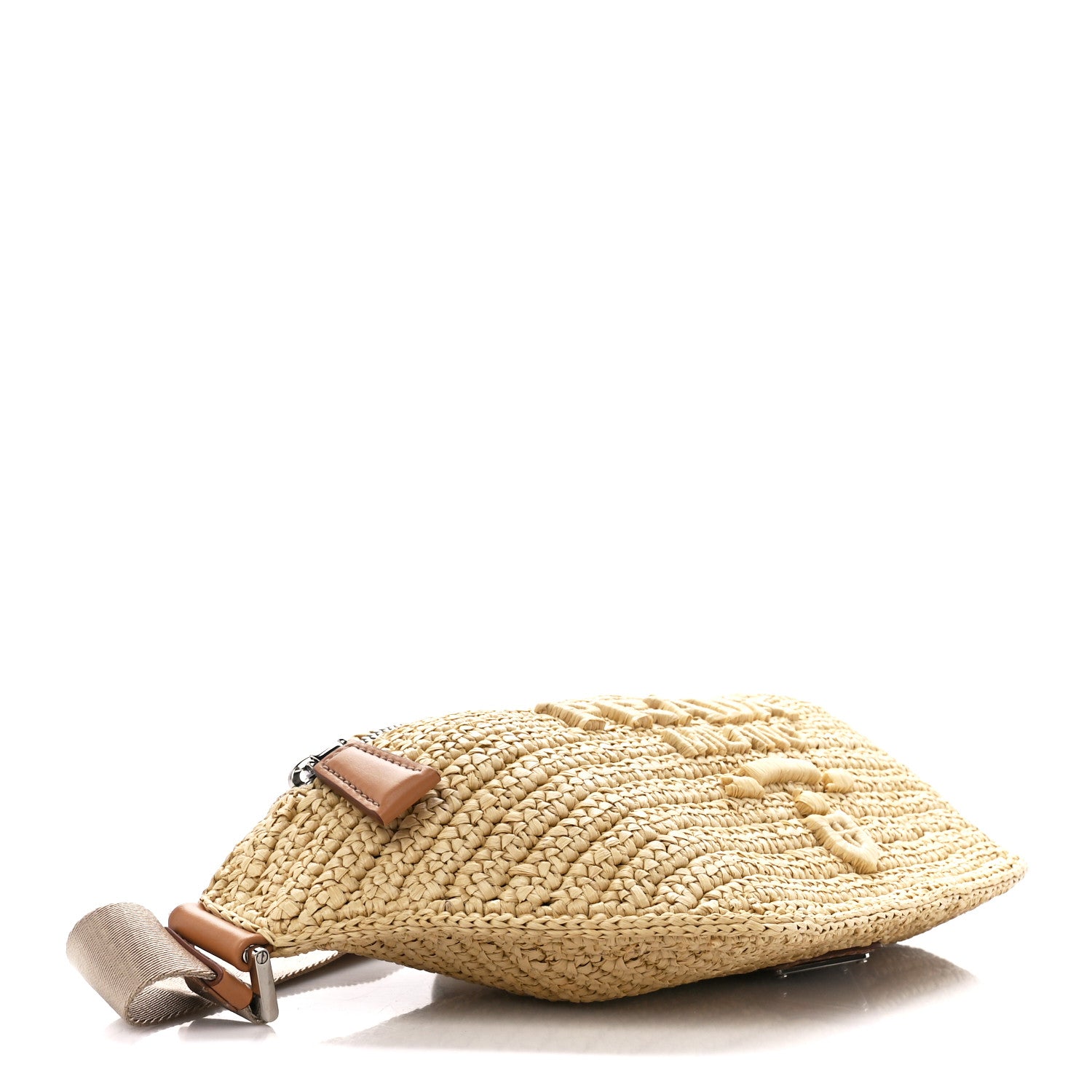 Prada Yarn Raffia Effect Crochet Belt Bag Naturale 3 of 9