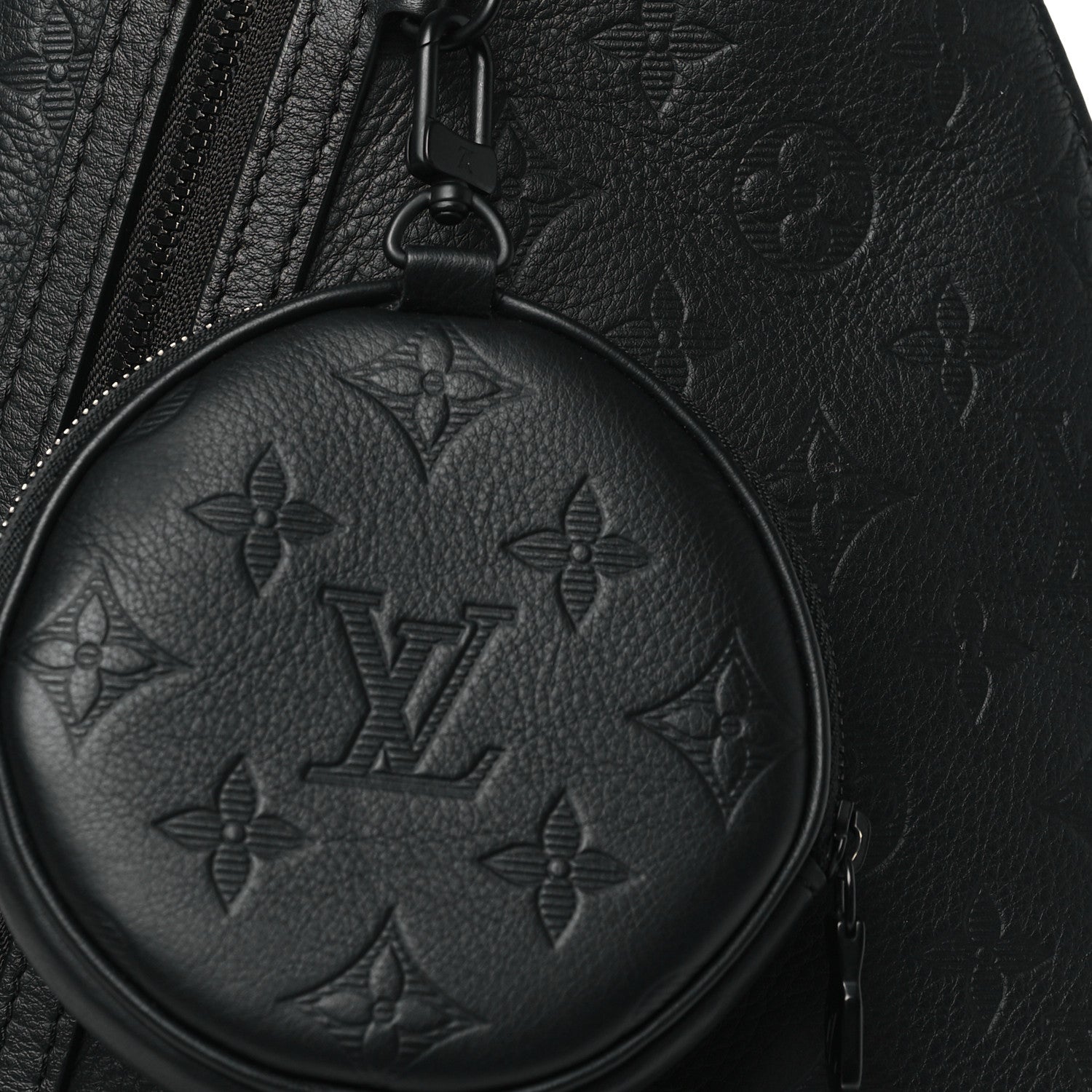 Louis Vuitton Calfskin Shadow Monogram Duo Slingbag Black 7 of 9