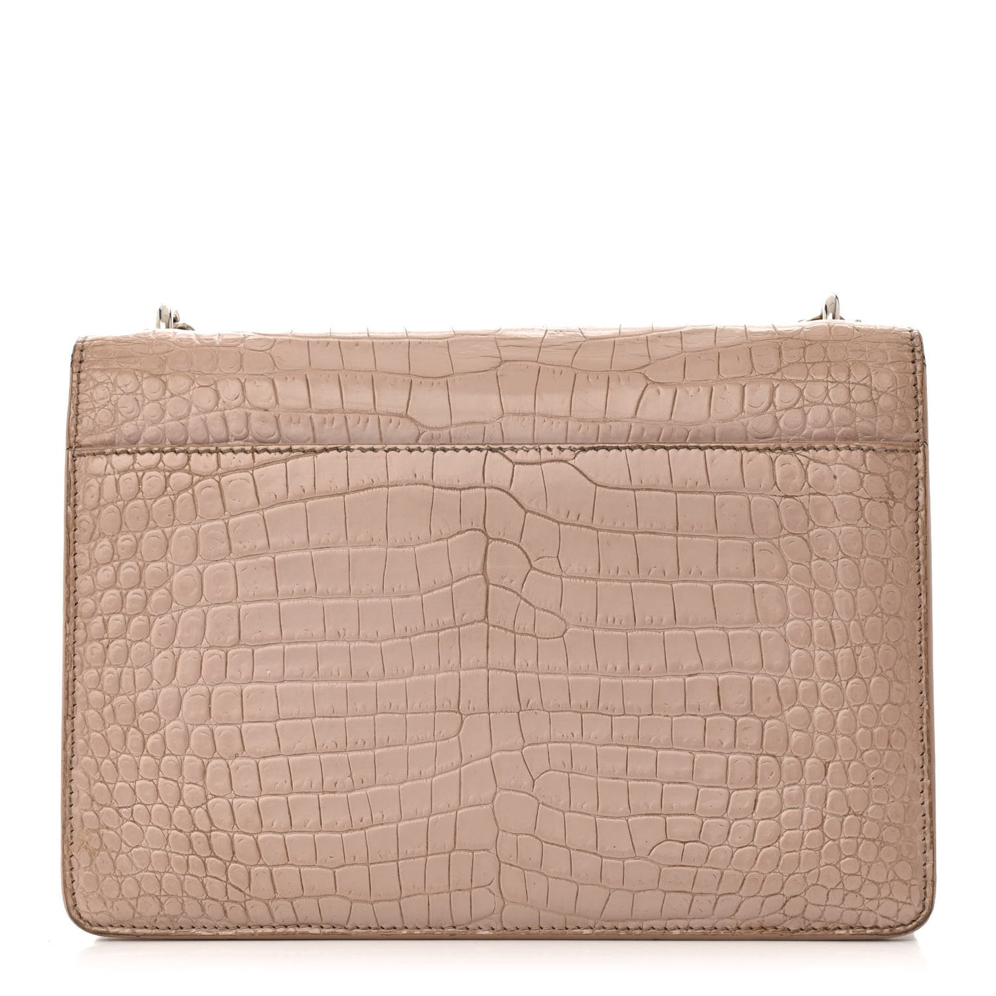 Calfskin Crocodile Embossed Medium Monogram Sunset Rose Antic