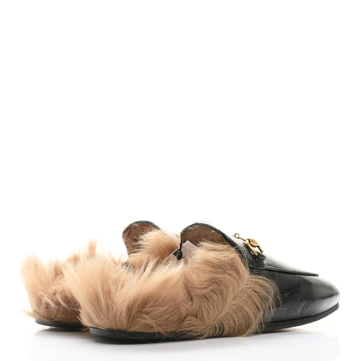 Calfskin Fur Womens Princetown Slippers 35 Black