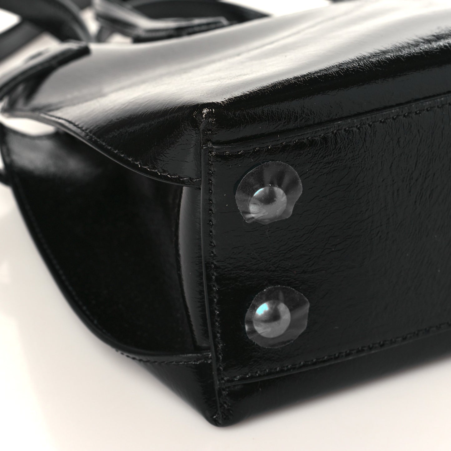 Soft Calfskin Small Banner Tote Black