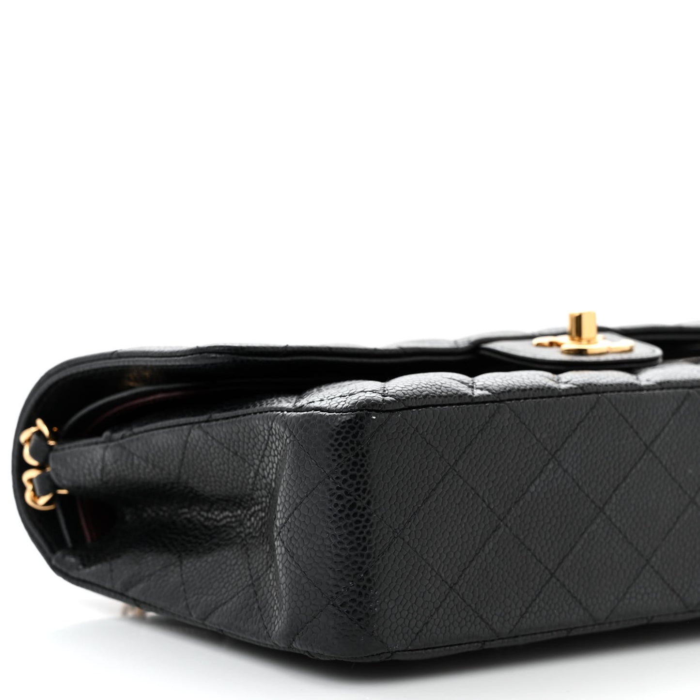 Caviar Quilted Medium Double Flap Black
