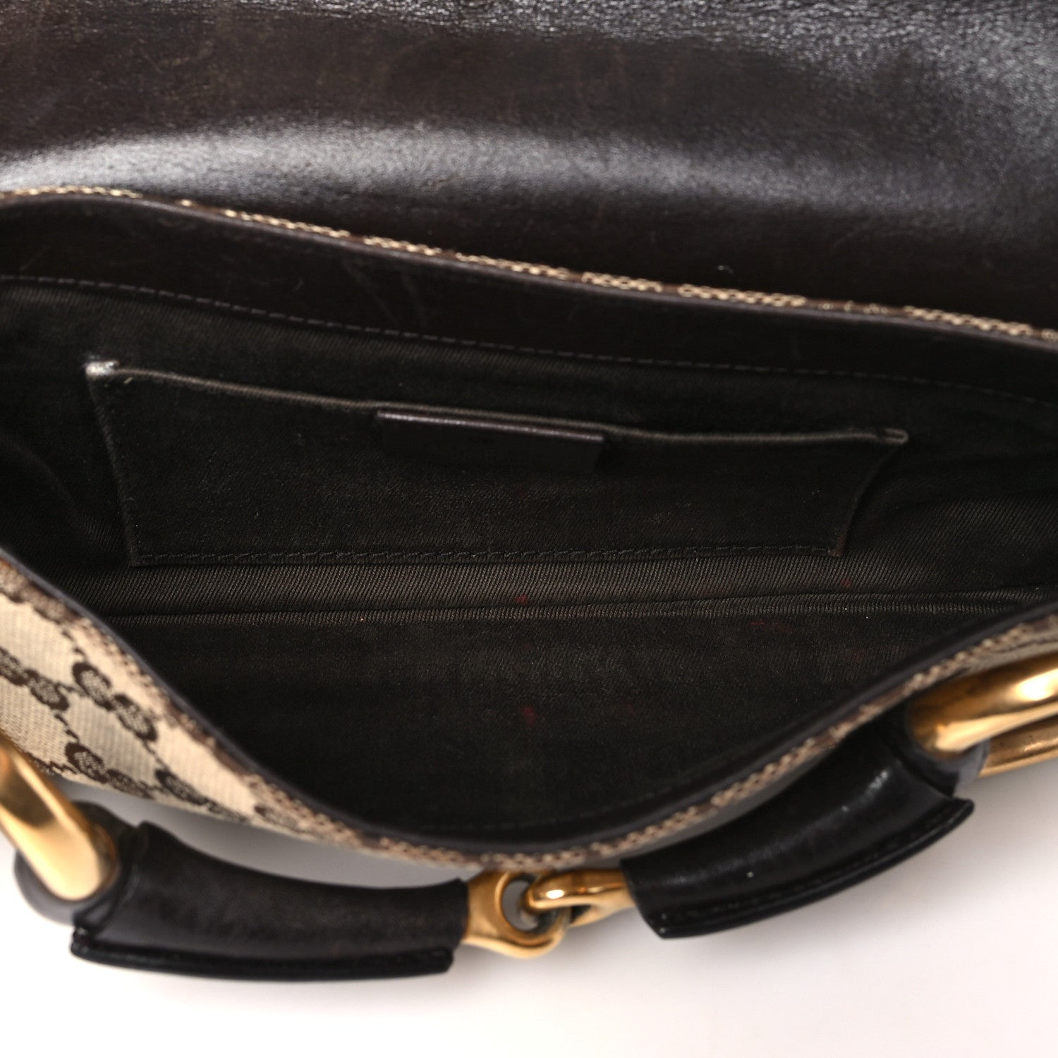 Gucci Monogram Studded Small Horsebit Clutch Dark Brown 4 of 12