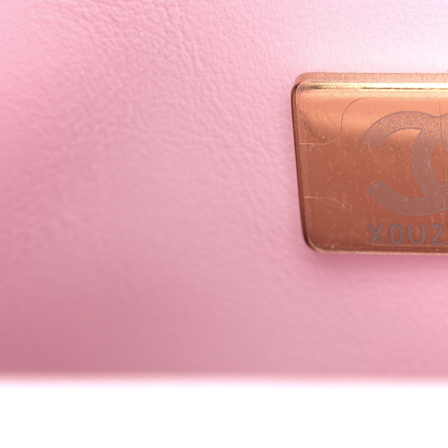Shiny Lambskin Quilted Enamel CC Mini Flap Light Pink